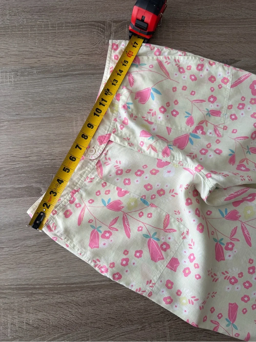 Sigrid Olsen Linen Pink Floral Crop Pants Size 12